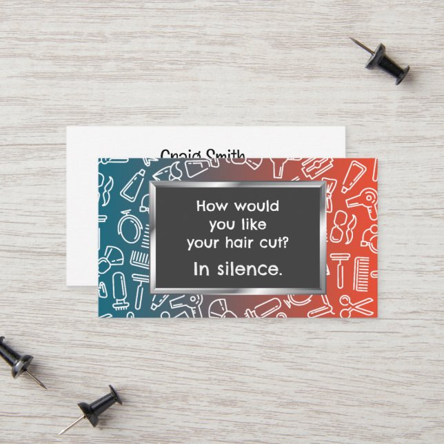 Tarjeta De Presentación Funny Barber (Anverso/Reverso In Situ)