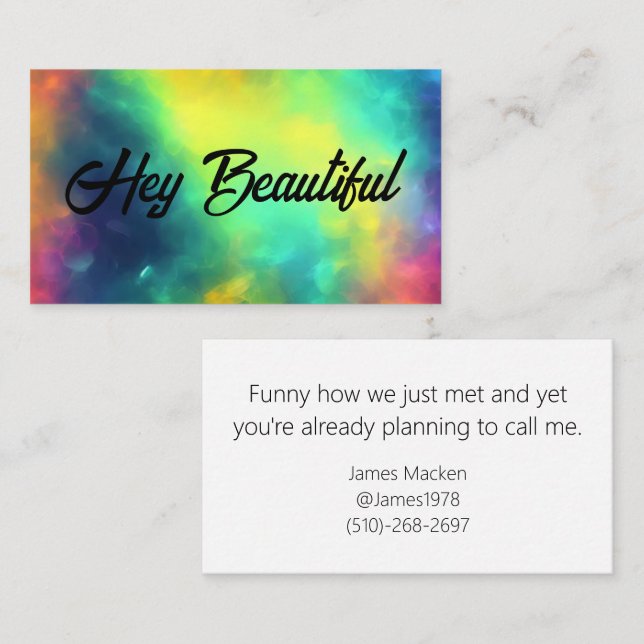 Tarjeta De Presentación Funny Guys Call Me Date (Anverso / Reverso)