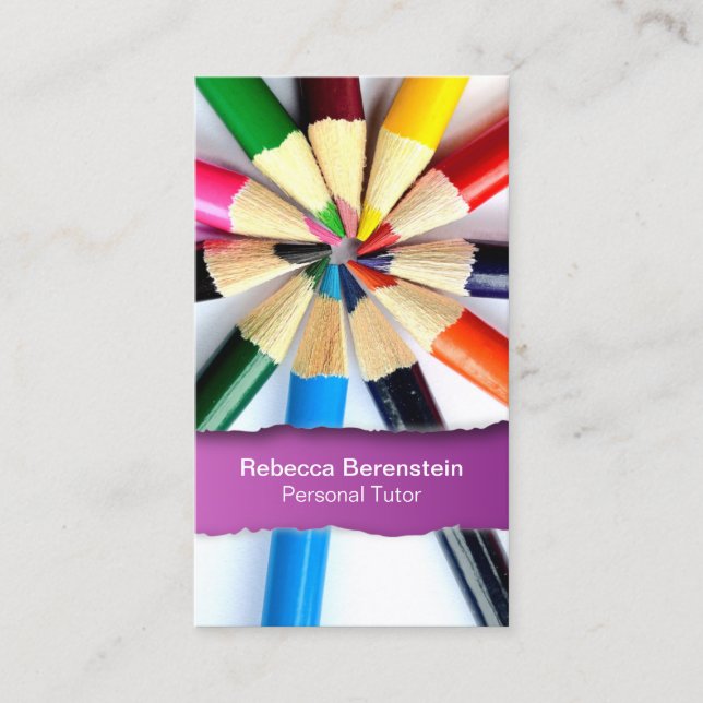 Tarjeta de presentación Fuschia de Lápiz de color  (Anverso)