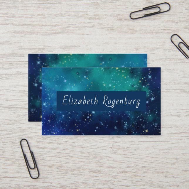Tarjeta de presentación Galaxy verde azulada (Anverso/Reverso In Situ)