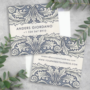 Tarjeta De Presentación Galería o Boutique Damask elegante de Italia