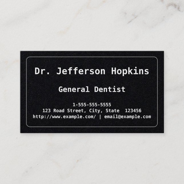 Tarjeta de presentación general de Dentist (Anverso)