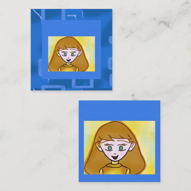 Tarjeta de presentación geométrica de Bingo Azul A (Anverso / Reverso)