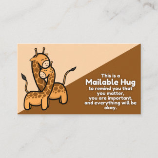 Tarjeta De Presentación Giraffe Mailable Hug Insert Cards