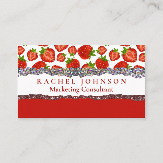 Tarjeta de presentación Glam Retro Femenino Red St (Anverso)
