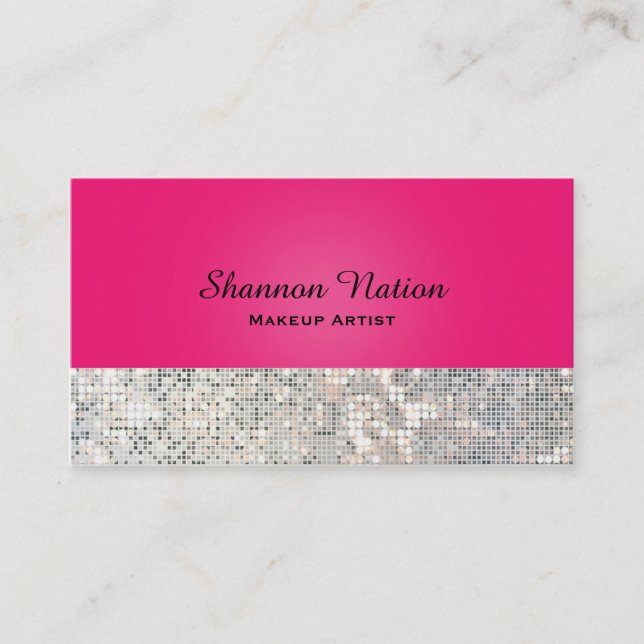 Tarjeta de presentación Glamour Sequin Purpurina H (Anverso)