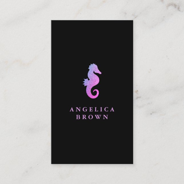 Tarjeta de presentación Glıtter Seahorse (Anverso)