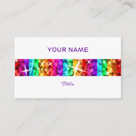 Tarjeta de presentación Glitz Rainbow Stripe con r