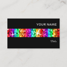 Tarjeta de presentación Glitz Rainbow Stripe negro