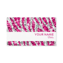 Tarjeta de presentación Glitz Zebra Rosa de banda 