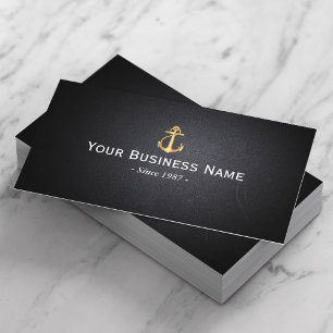 Tarjeta de presentación Gold Anchor Dark Leather T
