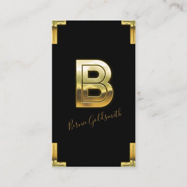 Tarjeta de presentación Gold B Inicial y Fronteras (Anverso)