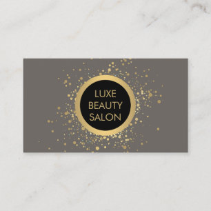 Tarjeta de presentación Gold Confetti Circle Gray