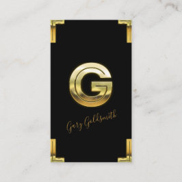 Tarjeta de presentación Gold G Initial y Borders