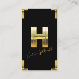 Tarjeta de presentación Gold H Inicial y Fronteras