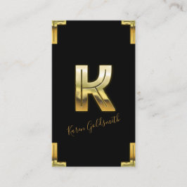 Tarjeta de presentación Gold K Inicial y Borders