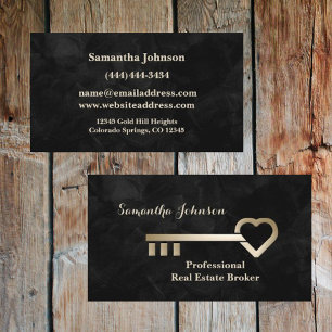 Tarjeta de presentación Gold Key Velvet Black Real
