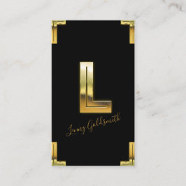 Tarjeta de presentación Gold L Inicial y Borders