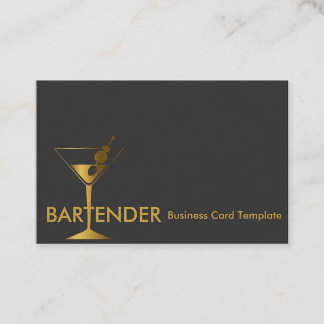 Tarjeta de presentación Gold Martini Cocktail Bart (Anverso)