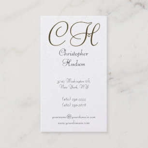Tarjeta de presentación Gold Monogram Caliligraphy