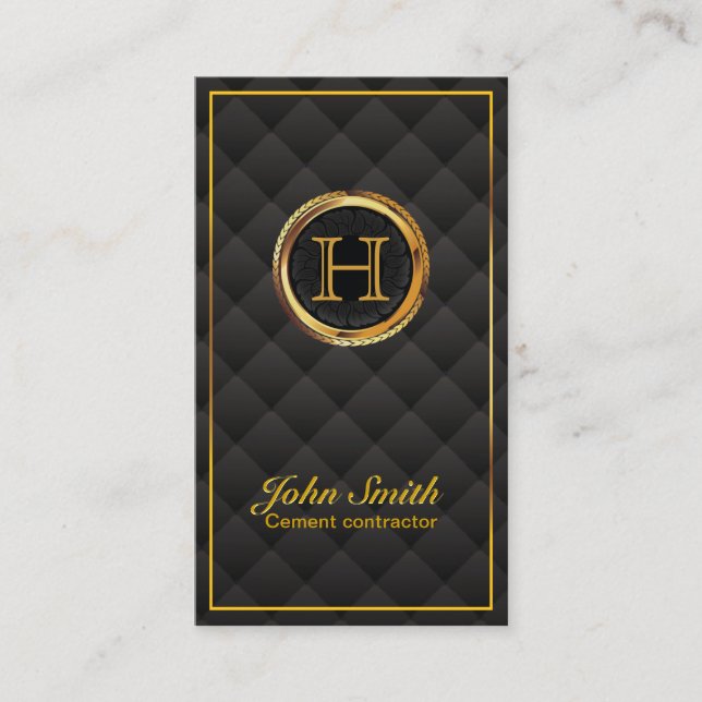 Tarjeta de presentación Gold Monogram Cement Contr (Anverso)