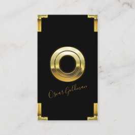 Tarjeta de presentación Gold O Inicial y Borders