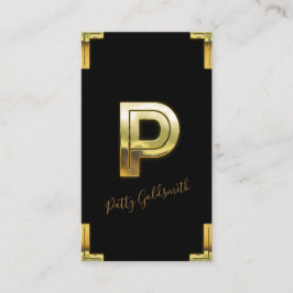 Tarjeta de presentación Gold P Inicial y Borders