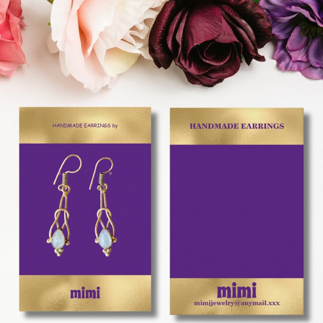 Tarjeta de presentación Gold Purple Luxury Earring (Subido por el creador)