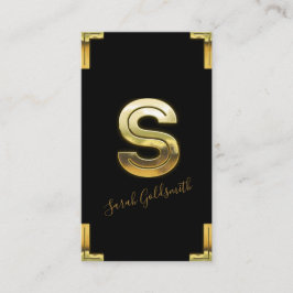 Tarjeta de presentación Gold S Inicial y Borders