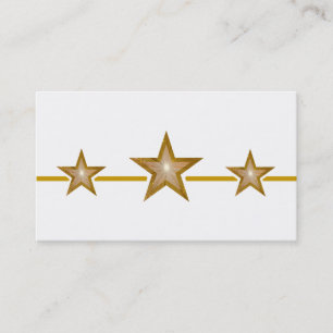 Tarjeta de presentación Gold Star 3 estrellas blan