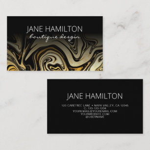 Tarjeta de presentación Gold Swirl Boutique Design