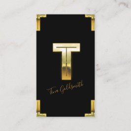 Tarjeta de presentación Gold T Inicial y Borders