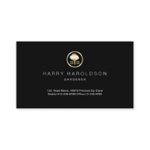 Tarjeta de presentación Gold Tree Icon Home Garden