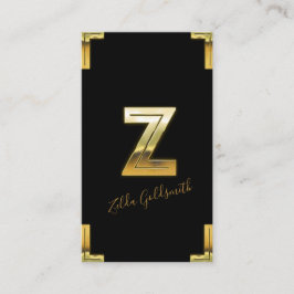 Tarjeta de presentación Gold Z Inicial y Borders