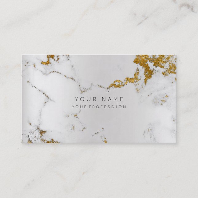 Tarjeta de presentación Golden Gray Marble Vip (Anverso)
