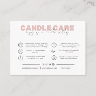 Tarjeta De Presentación Gracias a Candle Business Care Instructions