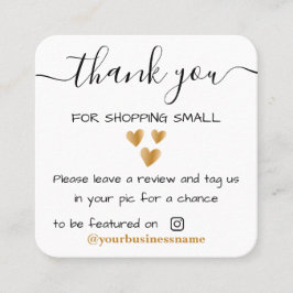 Tarjeta De Presentación gracias Instagram de Small Business Handmade