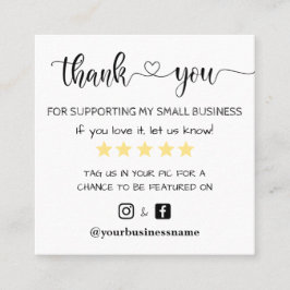 Tarjeta De Presentación gracias pequeñas empresas facebook instagram moder