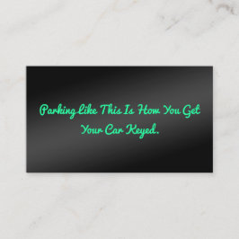 Tarjeta De Presentación Gracioso Parking Mal Humorístico