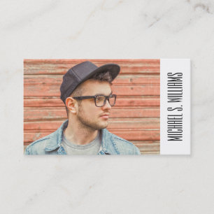 Tarjeta De Presentación Graduación fotográfica  Triángulos Blanco Y Neg