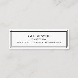 Tarjeta De Presentación Graduación moderna en blanco negro Insertar tarjet