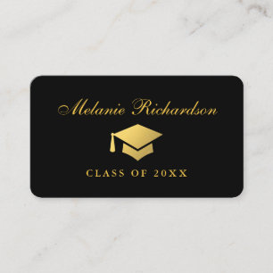 Tarjeta De Presentación Graduación Red Oro y Negro