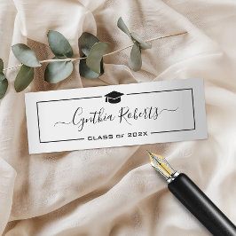 Tarjeta De Presentación Graduación simple de guión Aspecto metálico platea