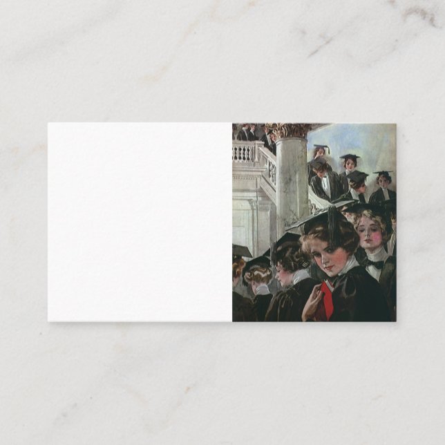 Tarjeta De Presentación Graduación vintage, Ceremonia de inicio (Anverso)