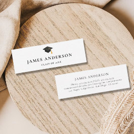 Tarjeta De Presentación Graduation Name Card Classic Black and White 