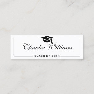 Tarjeta De Presentación Graduation Name Card . Elegant Classic Insert Card