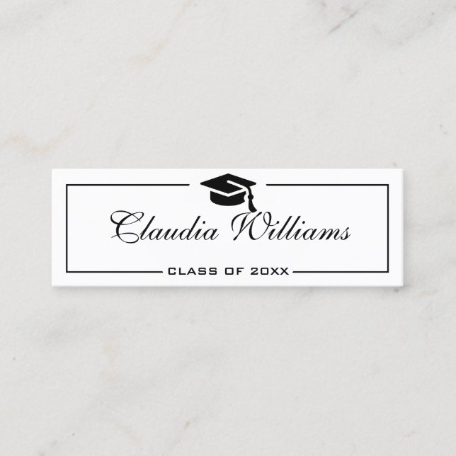 Tarjeta De Presentación Graduation Name Card . Elegant Classic Insert Card (Anverso)