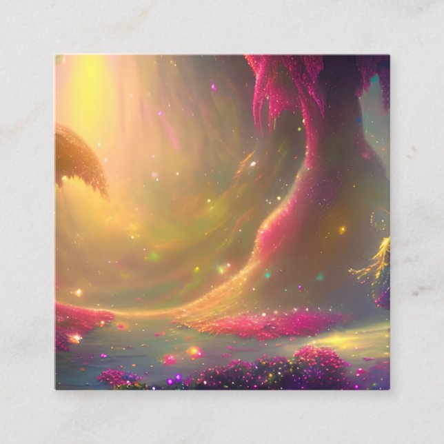 Tarjeta De Presentación Gráfico paisajístico de cuento de hadas (Anverso)