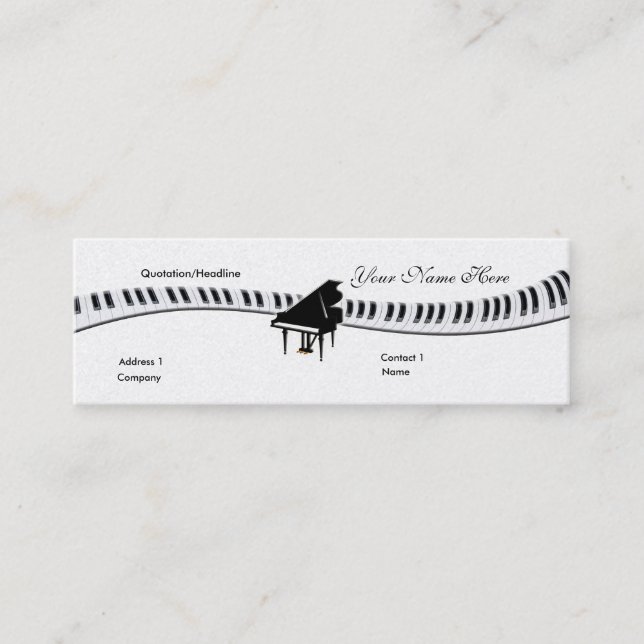 Tarjeta de presentación Grand Piano and Keyboard (Anverso)