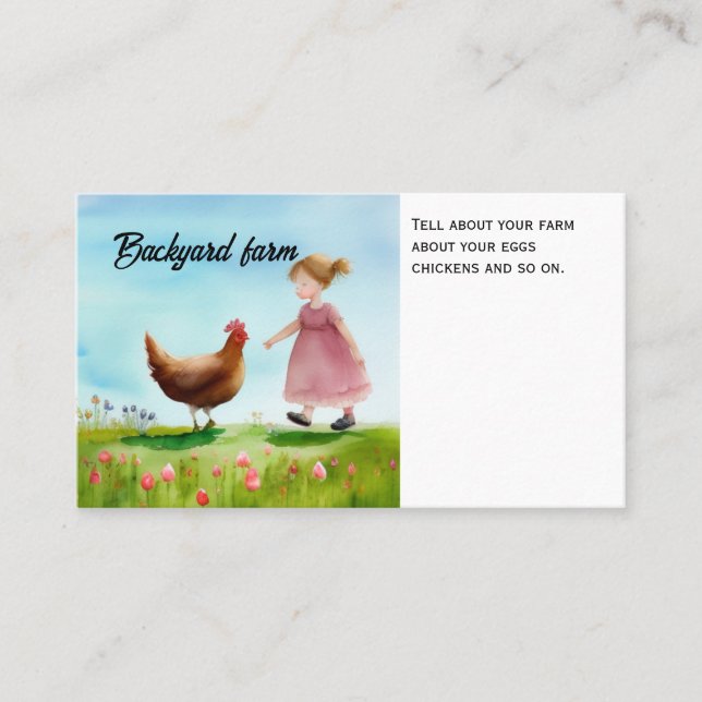 Tarjeta De Presentación Granja de pollo Rusic Organic (Anverso)